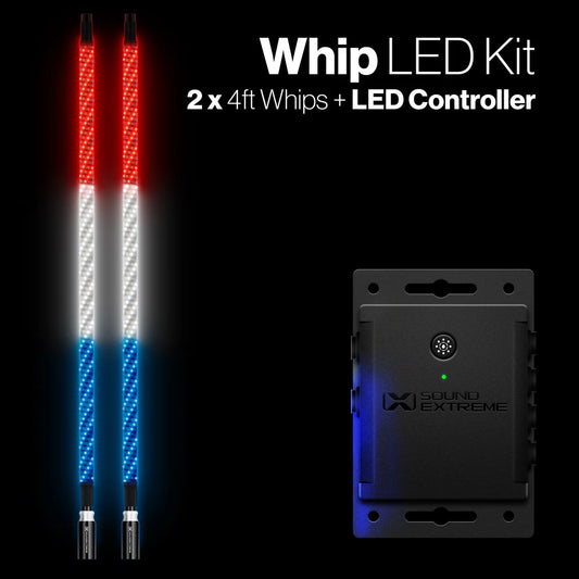 Extreme Whip Kit Antal 2 x 4 fod plus LEDCast-controller 